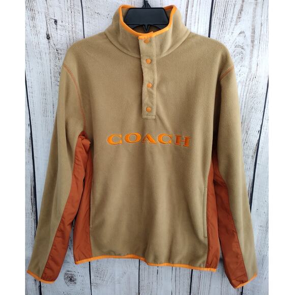 Coach | Fleece Popover Quarter-Button Long Sleeve Top & Jogger Pants Track Set - Picture 3 of 16